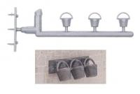 7C-004-003 Dapol Kitmaster 3 x Fire Buckets & Rack